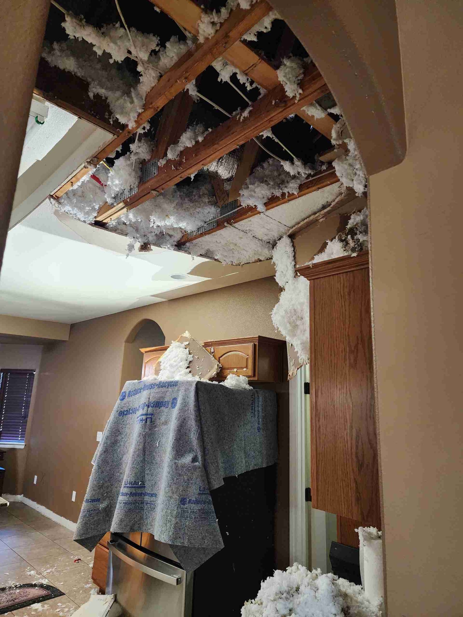 Flood cleanup and water damage restoration project in Parker Arizona with professional service response
